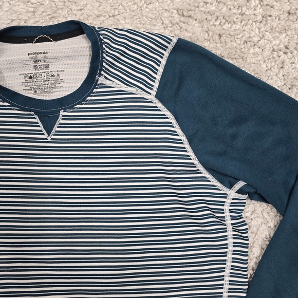 Patagonia Mens Shirt Blue L Capilene‎ 3 Midweight Baselayer Hiking Outdoor - Picture 3 of 9
